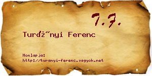 Turányi Ferenc névjegykártya