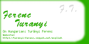 ferenc turanyi business card